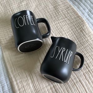 Rae Dunn syrup pitcher COFFEE mug black LL